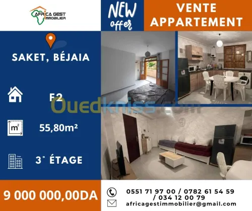 Vente Appartement F2 Béjaïa Bejaia