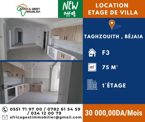 Location Appartement Niveau de villa F3 Béjaïa Bejaia