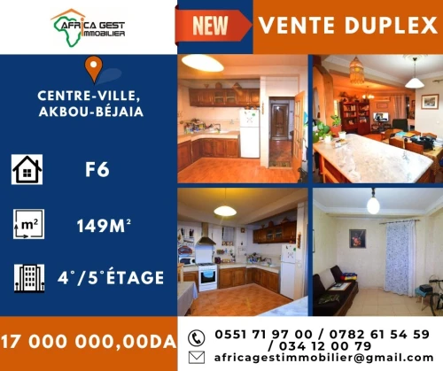 Vente Appartement F6 Béjaïa Akbou