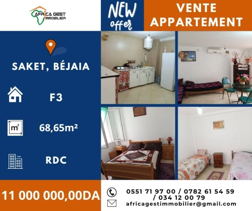 Vente Appartement F3 Béjaïa Bejaia
