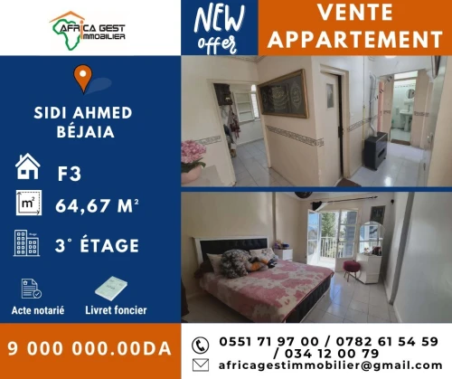 Vente Appartement F3 Béjaïa Bejaia