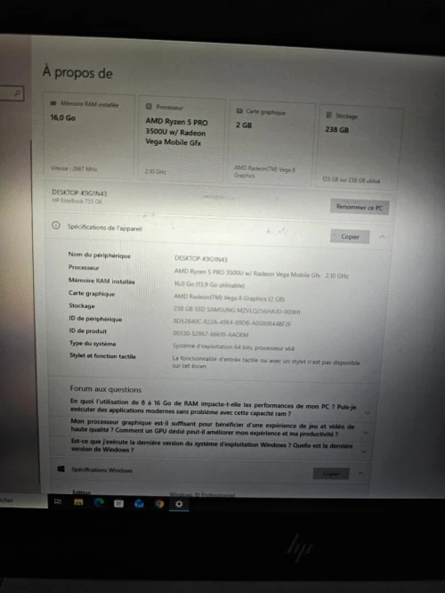 PC Portable HP EliteBook 735 G6