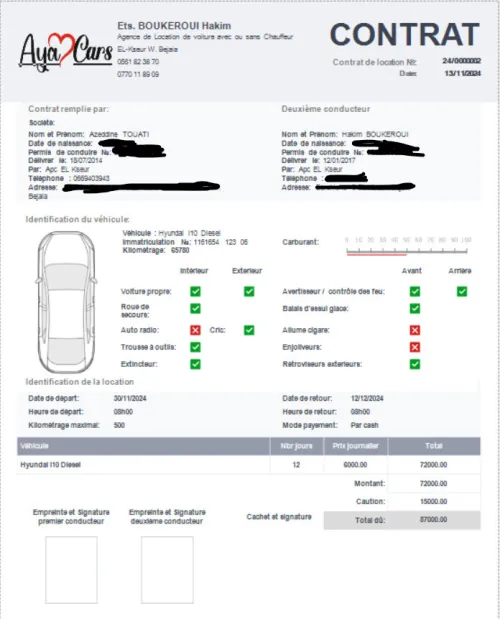 Logiciel de Gestion pour Agence de Location de Véhicules  نظام إدارة لوكالة تأجير السيارات