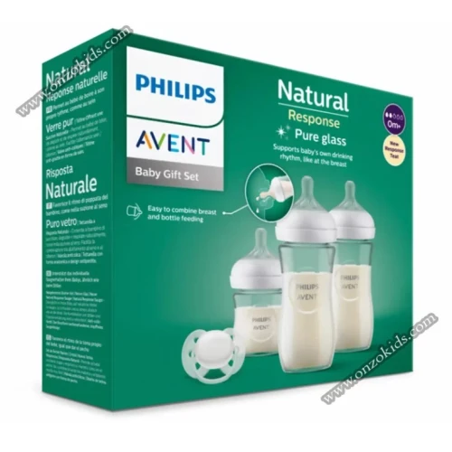 Coffret Biberons Avec Sucette en Verre Response Naturel - AVENT PHILIPS