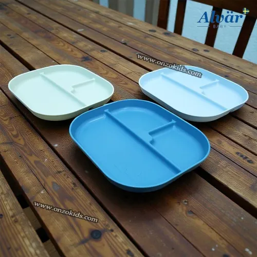 Lot de 3 Plateaux repas à compartiments en Silicon -  Alvar