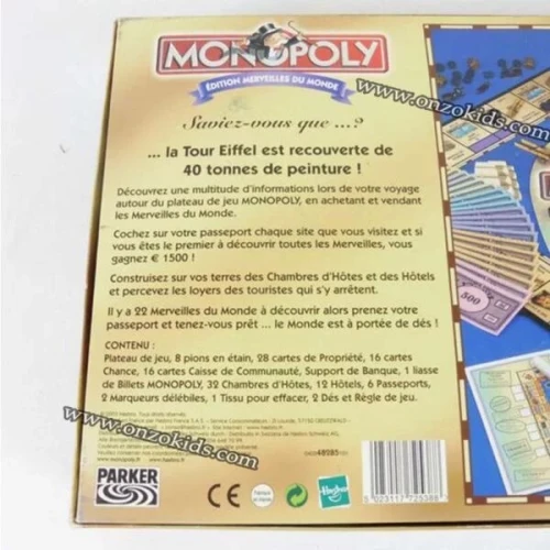 jeu de société MONOPOLY  EDITION MERVEILLES DU MONDE
