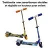 Trottinette avec amortisseurs doubles et réglable en hauteur pour enfant