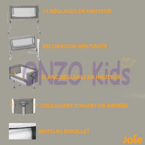 Lit cododo & Berceau Rommie Glide avec hauteur réglable pour bébé | Joie