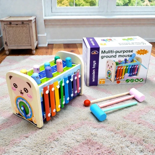 Jouet éducatif en Bois multifonction - 4 en 1 pour Enfants