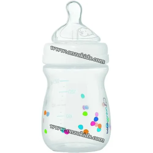 Biberon Natural Comfort 140 ml Blanc + Tétine Silicone T1 Débit Lent