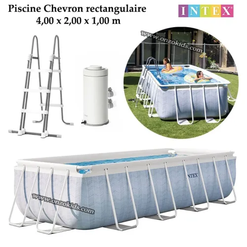Piscine Chevron rectangulaire 400 x 200 x 100 cm - INTEX