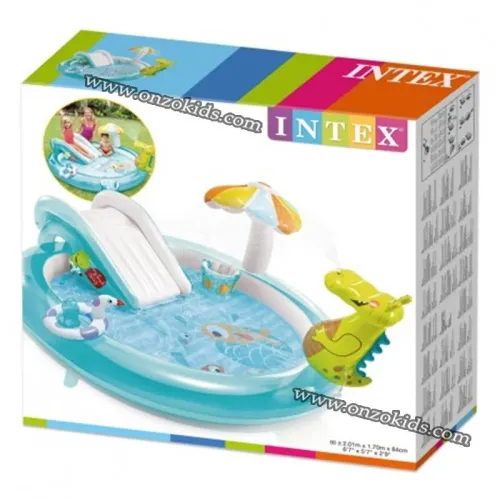 Piscine, Aire de jeux gonflable, Alligator 201 x 170 x 84 cm - Intex