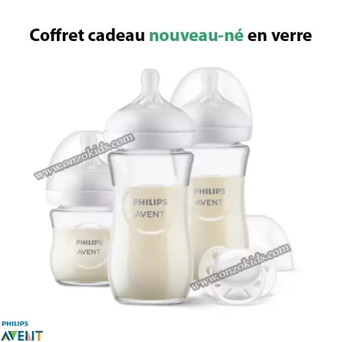 Coffret Biberons Avec Sucette en Verre Response Naturel - AVENT PHILIPS