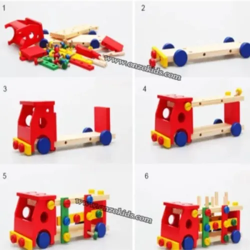 jeux éducatif  Voiture en bois colorée plusieurs modèles