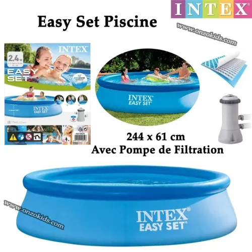 Easy Set Piscine 244 x 61 cm Avec Pompe de Filtration | Intex