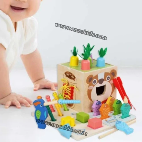 Jouet en Bois Bebe 8 en 1 Jeux Montessori jouet Educatifs pour Enfant