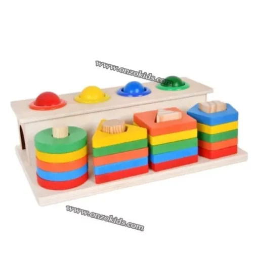 jouets éducatif Jeu en bois de logique piquets géométriques 