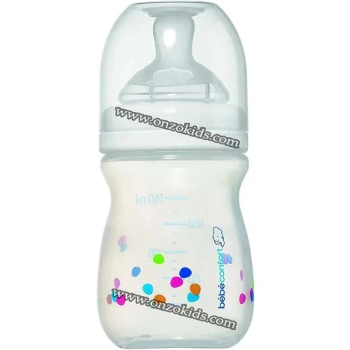 Biberon Natural Comfort 140 ml Blanc + Tétine Silicone T1 Débit Lent