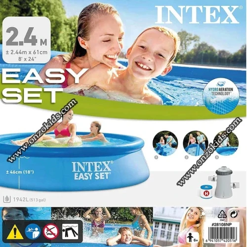Easy Set Piscine 244 x 61 cm Avec Pompe de Filtration | Intex