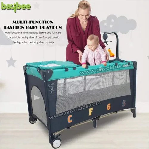Lit parc bébé musical avec balançoire | Pingouin