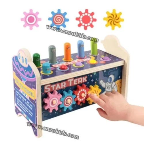 jeux éducatif  Jeu de taupe 5 en 1 jeu d apprentissage en bois pour bébé