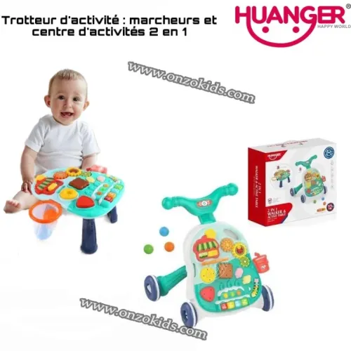 Trotteur dactivité pour bébé marcheurs et centre dactivités 2 en 1