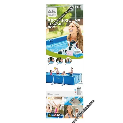 Piscine Metal frame rectangulaire tubulaire 450x 220x 84cm avec pompe de filtration - Intex