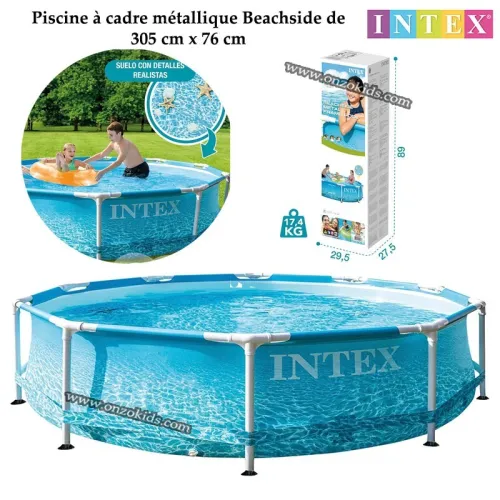 iPiscine hors sol à cadre métallique Beachside 305 cm x 76 cm - INTEX