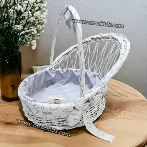 Panier cosmétique rond en osier
