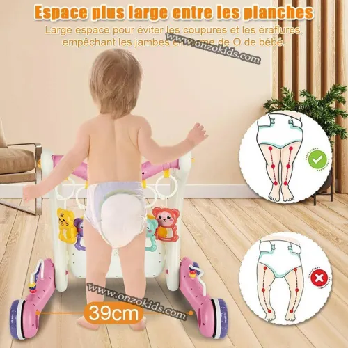 Trotteur et Tapis d'eveil Bébé Musical avec jouets