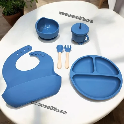 Ensemble de Vaisselle en Silicone 7pcs pour Bébè