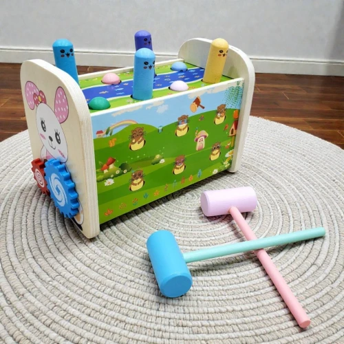 Jouet éducatif en Bois multifonction - 4 en 1 pour Enfants