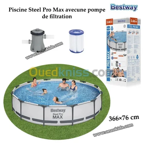Piscine Steel Pro Max 366 x 76 cm avec une pompe de filtration - Bestway