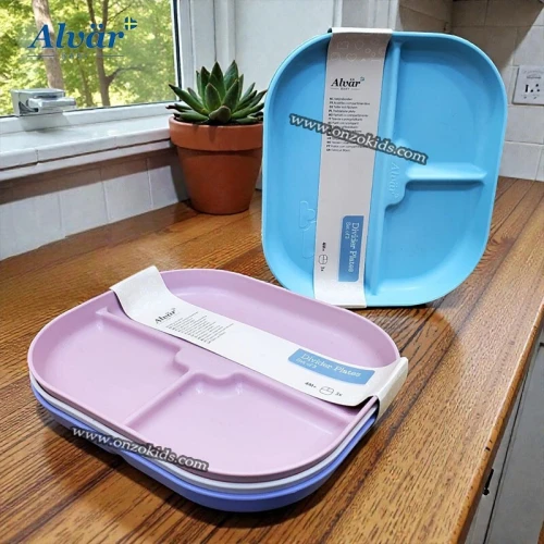 Lot de 3 Plateaux repas à compartiments en Silicon -  Alvar