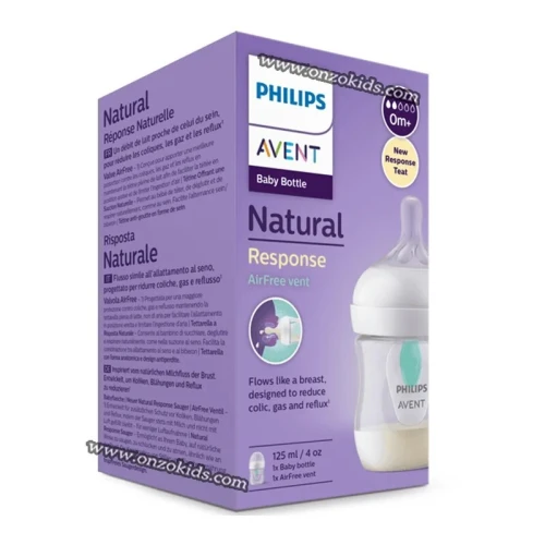 Biberon Natural Response avec valve AirFree 125 ml pour bébé 0m+ - AVENT PHILIPS
