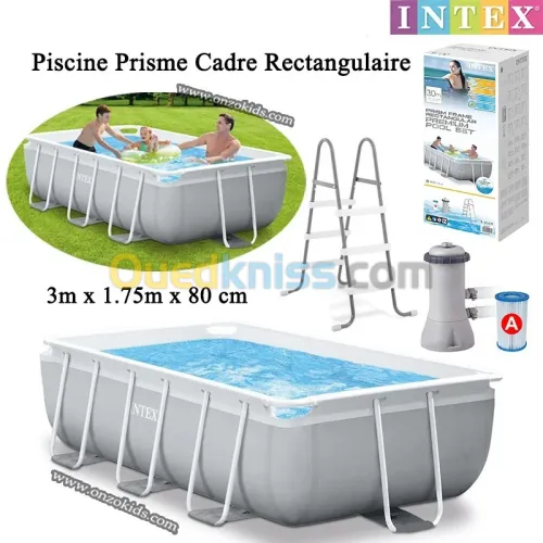Piscine Prisme Cadre Rectangulaire 300cm X 175cm X 80cm | INTEX