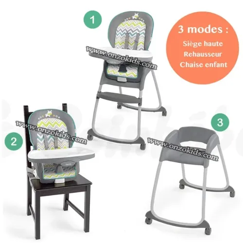 Chaise haute 3en1 pour bébé  Ingenuity
