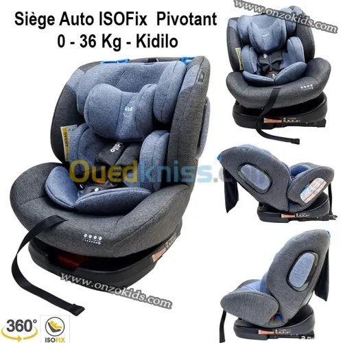 Siège auto isofix inclinable Pivotant 360° Lorenzo - kidilo