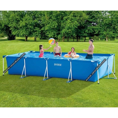 Piscine Metal frame rectangulaire tubulaire 450x 220x 84cm avec pompe de filtration - Intex
