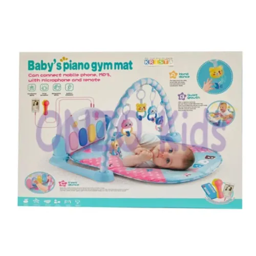 Tapis d'éveil piano multifonctionnel avec télécommande et microphone pour bébé