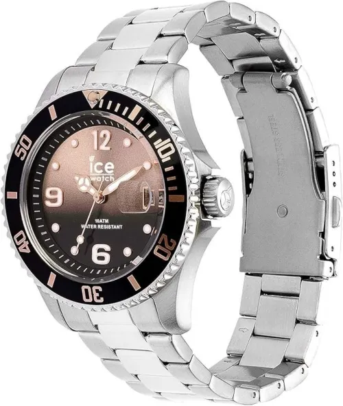 ICE-WATCH - Ice Steel Black Sunset Silver - Montre Argent pour Femme avec Bracelet en Metal