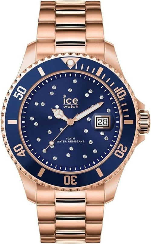 ICE-WATCH - Ice Steel Blue Cosmos Rose-Gold - Montre Rose-Gold pour Femme avec Bracelet en Metal