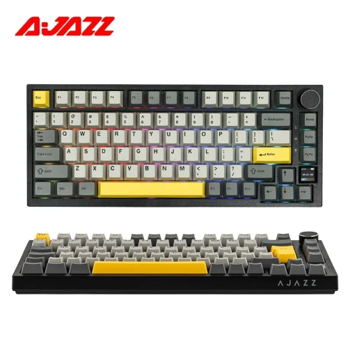 Clavier Mécanique Ajazz AK820 Pro Black avec Écran TFT et Structure Gasket  لوحة مفاتيح ميكانيكية