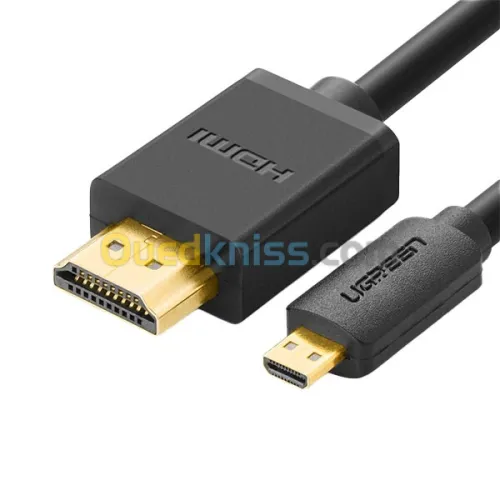 Cable Micro HDMI to HDMI UGREEN 4K 1.5M Male / Male REF : 30102