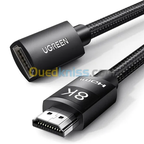 Rallonge HDMI 2.1 8K 60Hz UGREEN REF : 40447 Tressé en Maille de Coton