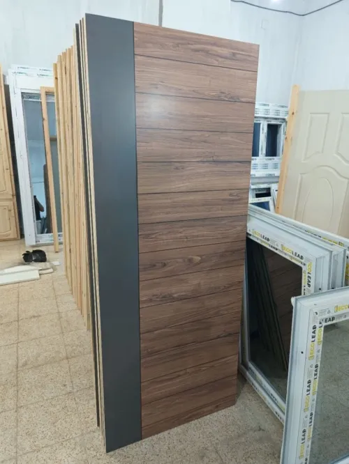 Porte Chambre Hdf Marron Sans Cadre
