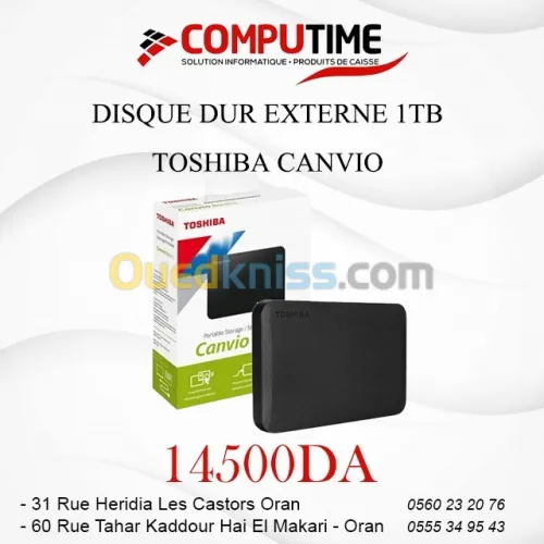 DISQUE DUR EXTERNE 1T  TOSHIBA CANVIO 