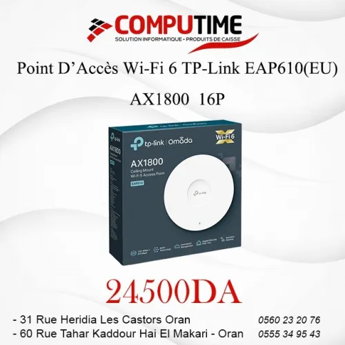  Point D Accès Wi-Fi 6 TP-Link EAP610(EU)  AX1800  16P