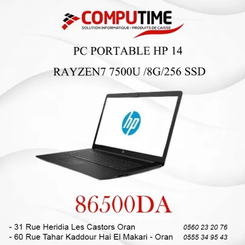 PC PORTABLE HP 14 RAYZEN7  /8G/256 SSD USED