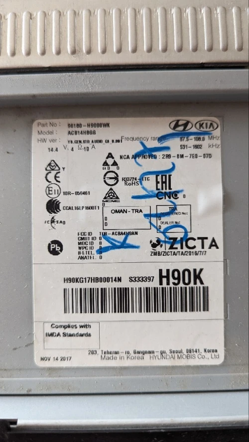 Autoradio kia 2018 2019 et Hyundai